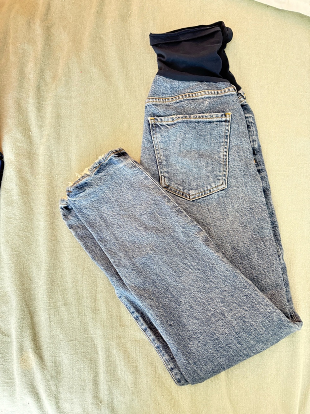 AGOLDE Light Blue maternity full panel Straight Leg Jeans